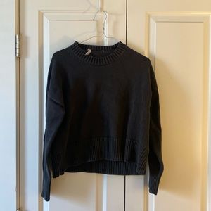 Everlane Black The Organic Cotton Crew Sweater Size XS